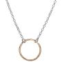 Gold Filled Hammered Open Circle Full Moon Orbit Pendant on a 925 Sterling Silver 16.5 Inch Chain plus 2.75 inch extender Layered Necklace Double Circle Open Circle Generations Interlocking Infinity Hammered Pendant Dainty 14K Goldfilled Minimalist Simple