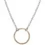 Gold Filled Hammered Open Circle Full Moon Orbit Pendant on a 925 Sterling Silver 16.5 Inch Chain plus 2.75 inch extender Layered Necklace Double Circle Open Circle Generations Interlocking Infinity Hammered Pendant Dainty 14K Goldfilled Minimalist Simple