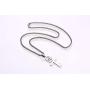 MEALGUET Ankh Cross Eye of Horus Pendant Necklace,Stainless Steel Egyptian African Jewelry, Eye of Ra Necklace Gift for Men Women, Silver/Gold/Black, 24'' Chain