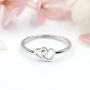 LGSY 925 Sterling Silver Double Heart Rings for Women Infinity Love Promise Thin Rings for Jewelry Gift