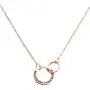 Meibai Mother Daughter Gift Necklace Engraved 2 Interlocking Circles Necklace Mother Son Necklace Gift for Mom from Daughter Son