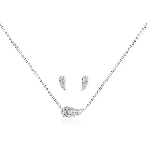 Katie Loxton Womens Silver Plated Sentiment Set Necklace and Earring Boxed Set of 2 Angel Wings Katie Loxton Womens Silver Plated Sentiment Set Necklace and Earring Boxed Set of 2 Angel Wings