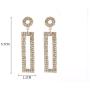 Sluxa Gold rectangle earrings ,Rectangle earrings for women girls ,Rectangle diamond earrings for wedding /party/Daily dress up. #8