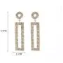 Sluxa Gold rectangle earrings ,Rectangle earrings for women girls ,Rectangle diamond earrings for wedding /party/Daily dress up. #8 Sluxa Gold rectangle earrings ,Rectangle earrings for women girls ,Rectangle diamond earrings for wedding /party/Daily dress up. #8