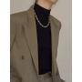 Link Chain Necklace Bracelets for Women Punk U Shape Chain Choker Necklace Statement Adjustable Link Bracelet Minimalist Party Jewelry Set