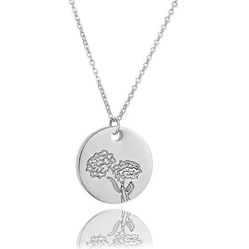 HUTINICE Minimalist Birth Flower Necklace for Women, 18k Gold Plated Double Side Engraved Floral Jewelry, Coin Birth Month Pendant Necklaces Mom Girl Birthday Gift HUTINICE Minimalist Birth Flower Necklace for Women, 18k Gold Plated Double Side Engraved Floral Jewelry, Coin Birth Month Pendant Necklaces Mom Girl Birthday Gift