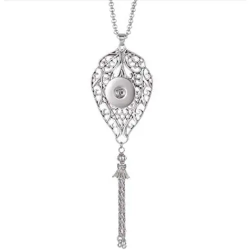 My Prime Gifts Snap Jewelry Scroll Tear Drop Tassel Necklace 20''+2'' Extender Holds 18-20 mm Ginger Style Charms My Prime Gifts Snap Jewelry Scroll Tear Drop Tassel Necklace 20''+2'' Extender Holds 18-20 mm Ginger Style Charms