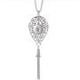 My Prime Gifts Snap Jewelry Scroll Tear Drop Tassel Necklace 20''+2'' Extender Holds 18-20 mm Ginger Style Charms