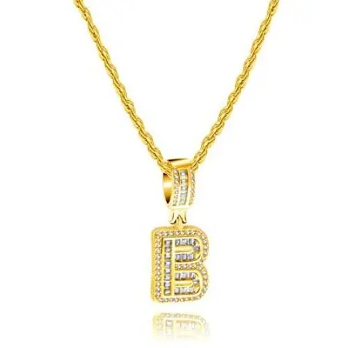 TCHYUN Letter Necklaces Initial Alphabet Beautiful Sale Cheap Birthday I Love You Girlfriend Wife Mom Women Cute Name A-Z Gold Plated