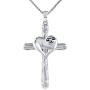 GRECIA White Gold Sloth Necklace for Women Girls, Silver Cross Pendant Necklace Jewelry Gift for Her on Anniversary, Birthday
