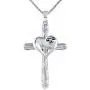 GRECIA White Gold Sloth Necklace for Women Girls, Silver Cross Pendant Necklace Jewelry Gift for Her on Anniversary, Birthday