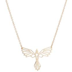 GFDGG Origami Phoenix Bird Pendant Necklaces for Women Men Geometric Animal Hypoallergenic Jewelry