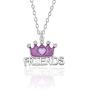 2 Pcs/Set Enamel Rainbow Cloud Purple Crown Pendant Necklace Sets BFF Friendship Jewelry Gifts for Kids