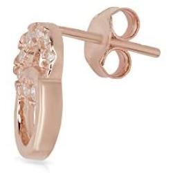 Izaara 925 Sterling Silver Rose Gold Round CZ Earrings for Women and Girls Ideal For Casual, Daily Wear, Birthday, Wedding, Anniversary Gift