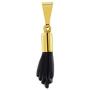 In Season Jewelry 14k Gold Plated Black Figa Hand Charm Evil Protection Amulet