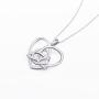 925 Sterling Silver Good Luck Irish Celtic Knot Triangle Vintage Love Heart Pendant Necklace, 18 inches