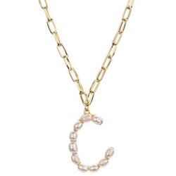 ZLYSF Initial Necklace for Women Girls Large Big Letter Necklace - Paperclip Chain Alphabet Pendant Necklace Jewelry Gift