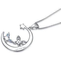 NUOKUN S925 Sterling Silver I Love You Mom Heart Pendant Necklace Jewelry Gift for Mothers Birthday