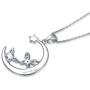 NUOKUN S925 Sterling Silver I Love You Mom Heart Pendant Necklace Jewelry Gift for Mothers Birthday