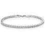 Mens Stainless Steel Thin Foxtail Gift Set Necklace - 4 MM, 22 Inches Length with Lobster Lock