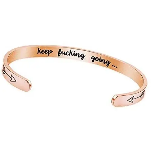 MJartoria Inspirational Bracelets for Women, Stainless Steel Cuff Bangle Engraved Funny Phrase Jewelry Graduation Birthday Encouragement Gifts for Friends MJartoria Inspirational Bracelets for Women, Stainless Steel Cuff Bangle Engraved Funny Phrase Jewelry Graduation Birthday Encouragement Gifts for Friends
