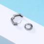 Pair Hexagon Circle Surgical Steel Earrings Unisex Vintage Gothic Punk Hoop Dangle Earrings for Women Men