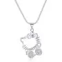 UUONLY Hello Kitty Necklace, Pink Kitty Cat Necklace-Silver Plated Pink Cat Pendant Necklace, Birthday Gift for Hello Kitty Fans, Hello Kitty Gifts for Women etc, 17.71'' , Pink