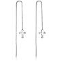 925 Sterling Silver Simple Cross Religious Style Earrings