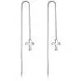 925 Sterling Silver Simple Cross Religious Style Earrings