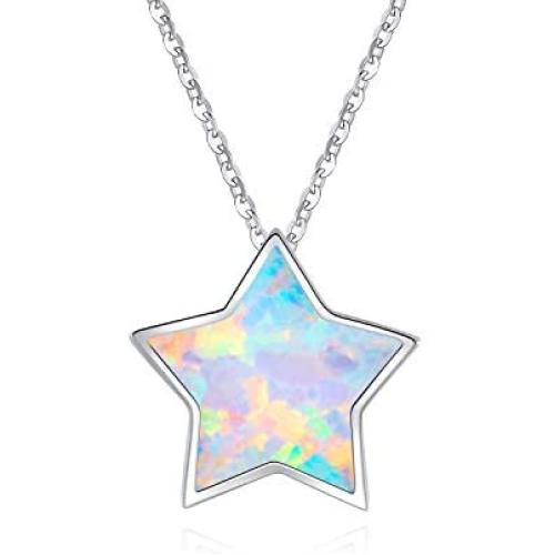 Hypoallergenic Earrings Synthetic Opal Star Stud Earrings Tiny Small Earrings Gifts for Women Earrings Sterling Silver Minimalist Jewelry for Sensitive Ears