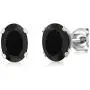 Gem Stone King 925 Sterling Silver Black Onyx Adjustable Tennis Bracelet Earrings Set, 11.60 Total Carat Weight Gem Stone King 925 Sterling Silver Black Onyx Adjustable Tennis Bracelet Earrings Set, 11.60 Total Carat Weight