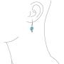 Nautical Blue Created Opal Tropical Beach Seashell Dangle Earrings For Women For Teen Fish Wire Hook 925 Sterling Silver