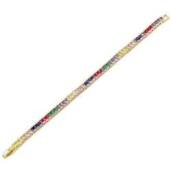 Lavencious AAA CZ Cubic Zirconia Stone Princess Cut 4MM Tennis Bracelets, 7 Inch Lengh for Women Bridal & Party Jewelry