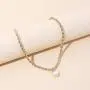 BG BENGAA Dainty Imitation Pearl Heart Necklace-18K Gold Plated Heart Pendant Necklace for Women Girls