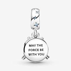 Annmors Star War, The Child,Yoda Charm Black Enamel Charm fits Pandora Charms Bracelets for Woman-925 Sterling Silver Dangle Pendant,Jewelry Gifts for Women Bracelet&Necklace