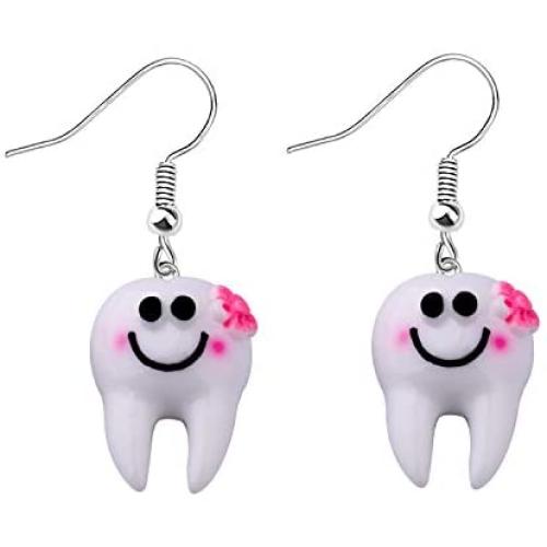 SEIRAA Cute Tooth Dangle Earrings Dentist Jewelry 2020 Graduation Gift for DH