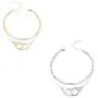 2 Pcs Delicate Layered Handcuffs Anklets Boho Silver Plated Gold Plated Fashion Anklet Summer Beach Elegant Anklet for Women Girls Jewelry 2 Pcs Delicate Layered Handcuffs Anklets Boho Silver Plated Gold Plated Fashion Anklet Summer Beach Elegant Anklet for Women Girls Jewelry