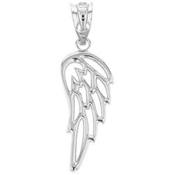 Religious Jewelry by FDJ Fine 925 Sterling Silver Guardian Angel Filigree Wing Charm Pendant