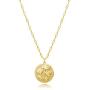 Hapuxt Birth Flower Necklace 14K Gold Plated Birth Month Flower Pendant Necklace for Women