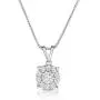 NATALIA DRAKE Miracle Halo 1/4 Cttw Diamond Necklace for Women in Rhodium Plated Sterling Silver (Color I-J / Clarity I2-I3)