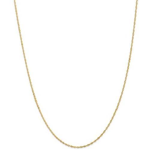 Solid 18k Yellow Gold 1.10mm Singapore Chain Necklace - with Secure Lobster Lock Clasp