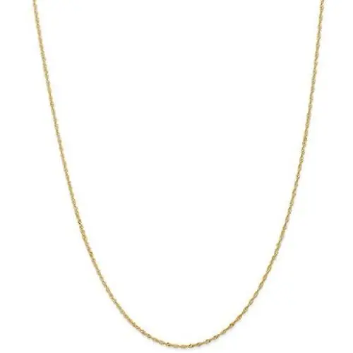 Solid 18k Yellow Gold 1.10mm Singapore Chain Necklace - with Secure Lobster Lock Clasp