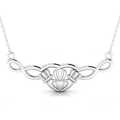 Claddagh Necklace | Celtic Knot Earrings | Irish Jewelry | Wedding | Anniversary | Ireland Gifts | Women | Claddagh | .925 Sterling Silver | Mothers Day Claddagh Necklace | Celtic Knot Earrings | Irish Jewelry | Wedding | Anniversary | Ireland Gifts | Women | Claddagh | .925 Sterling Silver | Mothers Day