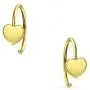 Personalized Alphabet Initial Letter A-Z Tiny Minimalist Real 14K Gold Solid Heart Stud Earrings For Women Teen Customizable