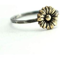 Retro Sunflower Ring Sterling Silver Delicate Sunflower Ring Bride Wedding Gifts Jewelry，Petal Ring Womens