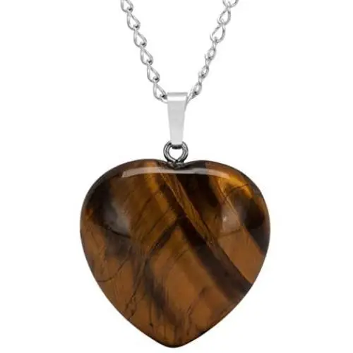 Sterling Silver Gemstone Necklace Large Heart Pendant 18 inch Healing Crystals Chakra Stones Anniversary Birthday Mothers Women Girls Gifts