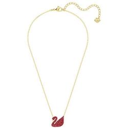 SWAROVSKI Womens Iconic Swan Jewelry Collection, Rose Gold Finish, Red Crystals
