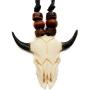 Ox Skull Bone Carving Pendant Surfer Tribal 16 to 32 inch Adjustable Cord Handmade Necklace Jewelry GA002