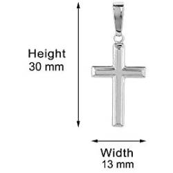 Vanbelle Rhodium Plated 925 Sterling Silver Cross Pendant Necklace for Women and Girls