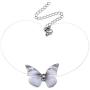 Womens Butterfly Necklace Choker Transparent Fishing Line Cute Rhinestone Butterfly Elf Fairy Necklace for Girls Kids Birthday Gift Jewelry